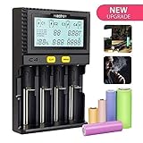Universal Smart Battery Charger Intelligent 4 Slot LCD Display Miboxer Rechargeable Batteries Charging 18650 AA C 26650 18490 18350 17670 17500 RCR123 14500 Li-ion Ni-MH Ni-CD LiFePO4 (18650 Charger)