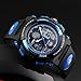 Tamlee 50m Waterproof Sports Digital Analog Led Watch for Boys Girls Kids with Rubber Strap Black Blue