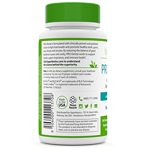 PRODental Probiotics for Oral & Dental Health Targets Bad Breath at