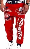 jeansian Men's Sport Jogger Printed DrawString Baggy Long Pants Sweatpants S376
