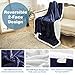 LANGRIA Sherpa Blanket Super Soft Warm Breathable Lightweight Reversible Bed or Couch Throw Fleece Blanket Eco-Friendly Easy Care for Winter (60 x 80 inches Twin Size, Navy Blue)