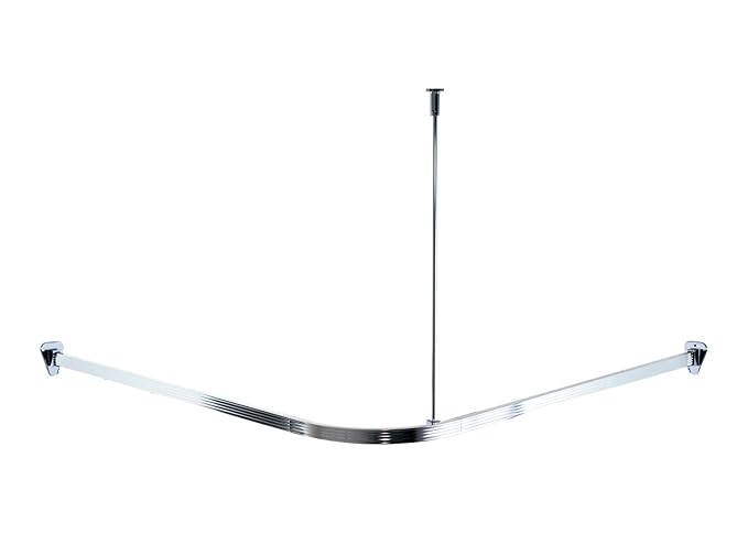 RIDDER 52500 Duschvorhangschiene, Duschvorhangstange, ca. 90 x 90 x 90 cm, Aluminium, verchromt