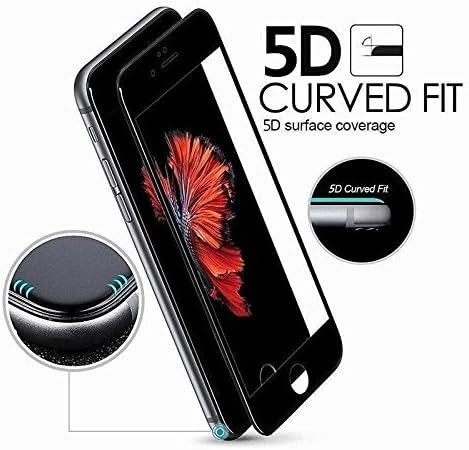 Tingtong Full Glue, Full Coverage Edge-to-Edge 5D Tempered Glass Screen Protector for Apple iPhone 7/8/SE 2020 (Black)