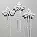 Artio Wedding Hair Pins Accessories with Rhinestones for Women and Girls 3PCS (Silver)