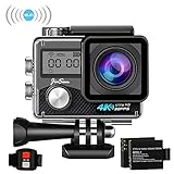 JinSun 4K WiFi Action Camera 16MP Sports Cam 30m Underwater Waterproof 170 Degree Wide Angle EIS Sony Sensor Sports Camera Camcorder, 2 Rechargeable Batteries and Mounting Accessories Kits