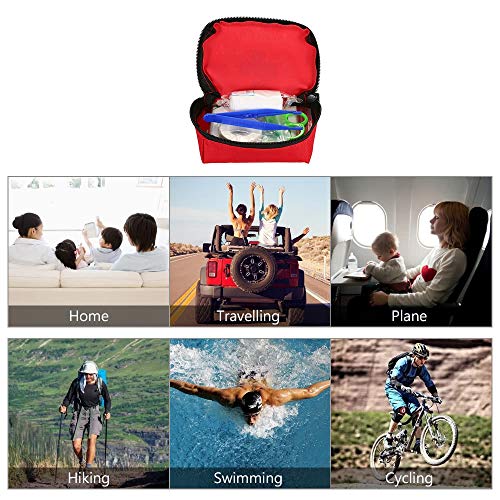 Multifunction 35Pcs First Aid Kit Outdoor Emergency Kit Bag Small First Aid Portable Travel Bag Medical Essentials Perfect for Home Camping Office Hiking Large Capacity (Color : Red, Size : M)