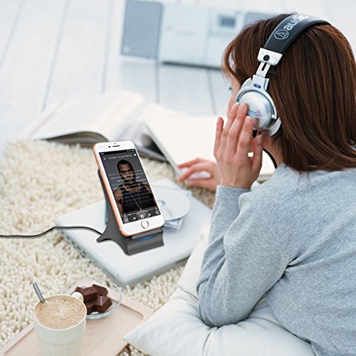 DAZL QI Wireless Charging Phone Stand with Cooling Fan Fast Wireless Smart Charger Pad Cell Phone Holder for iPhone X 8/8 Plus Samsung Galaxy S8 S8 Plus Note8 S7 iOS11 and all QI-Enabled Devices - Thumbnail 7