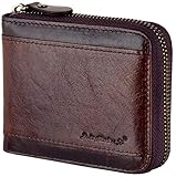 Admetus Men gifts Genuine Leather Short Zip Cowhide Wallet credit card ID Purses 2