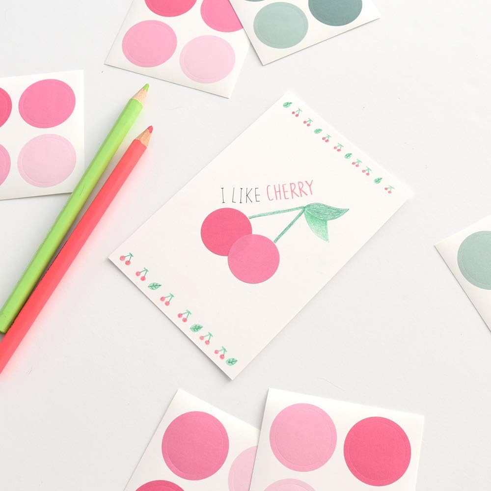 Monolike Circle Stickers - Solid Round Dot Large Size A + B Set, 12 Type Stickers 36 Sheets - Image 4