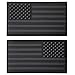 Set of 2 All Black ACU Dark Hook PVC Rubber Patches USA American Flag Morale Army