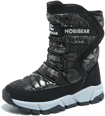 KAOTE Boys Snow Boots Outdoor Warm Winter Boot for Cold Weather Waterproof