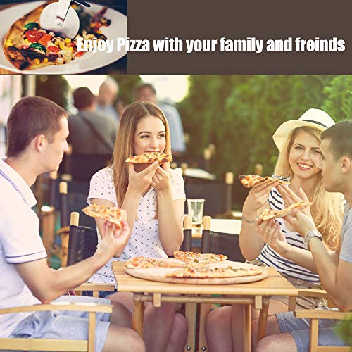Pizza Cutter Wheel Pizza Server Set - Sharp Angled Stainless Steel Blade, Ergonomic Non Slip Handle - Ideal for Pizza, Pies, Waffles and Dough Cookies - Thumbnail 5