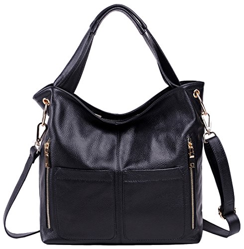 Heshe Women's Casual Handbags Shoulder Bag Tote Top Handle Cross Body Purse for Ladies and Girls (Black)
