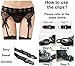 Adulove Garter Belt, Women's 4-Pack Suspender Belt Set with Straps and Clips for Stockings
