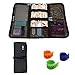 BUBM Portable Universal Wrap Electronics Accessories Travel Organizer/Hard Drive Bag/Cable Stable with Cable Tie (Medium-Black)