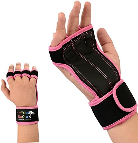Cross Training Exercise Leather Gloves with Wrist Support For Pull Up, Gymnastics, Workout, Fitness, WOD, Kettlebells| No Calluses, Weight Lifting Durable Grips| Best Thin Weightlifting Gloves Women