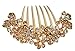 AnVei-Nao Womens Luxury Bohemia Flowers Rhinestones Bridal Heavy Hair Combs Accessories Gold