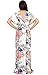 KOH KOH Womens Short Kimono Sleeve V-Neck Floral Summer Long Casual Maxi Dress