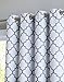 HLC.ME Lattice Print Decorative Blackout Thermal Insulated Privacy Room Darkening Grommet Long Window Drapes Curtain Panels for Bedroom and Office - Platinum White & Grey - 52 W x 96 L - Pair