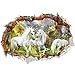 FUNUP Wall Stickers Unicorn Fantasy 3D Broken Wall Decals Home Decoration DIY Removable Art Vinyl Mural