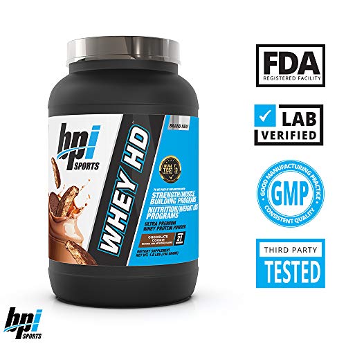 BPI Sports Whey HD Ultra Premium Protein Powder, Chocolate Cookie, 1.8 Pound - Thumbnail 6