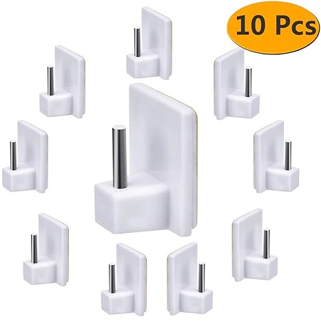 Folai Self Adhesive Hooks Plastic Sticky End Hook For Net Curtain