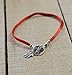 Silver Coin Charm for Success & Abundance with Hamsa Hand Charm for Protection on Red Silk String Bracelet for Men - 8