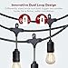 LED Outdoor String Lights, TaoTronics 50ft Commercial Grade Outdoor Patio Lights, Heavy Duty Weatherproof Strand with 16xS14 LED Bulbs (One Spare), Connect up to 30 String Lights, UL588 & ETL Approved