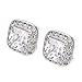 Yoursfs Clear CZ Clip on Earrings for Women Halo Princess Cut Solitaire Square Clip-on