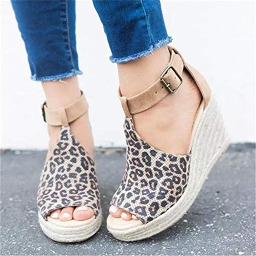 Women Sandals Summer,Women Fashion Dull Polish Sewing Peep Toe Wedges Hasp Sandals Flatform Shoes Yellow