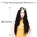 ForQueens Black Wavy Wig Synthetic Natural Long Curly Wigs Loose Body Wave Wigs Heat Resistant Fiber Full Wigs for Women