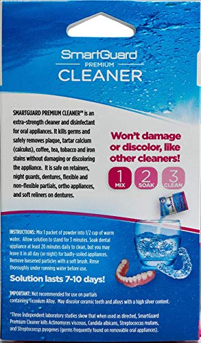 SmartGuard Premium Cleaner Crystals –(110 Cleanings)- Removes Stain, Plaque & Bad Odor from Dentures, Clear Braces… - Image 2