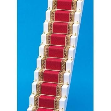 The Dolls House Emporium Roter & 'Goldener' Treppenteppich mit Randmuster