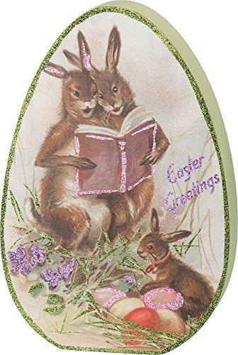 Primitives by Kathy Easter Greetings Egg Shaped 8 Inches x 12 Inches
Glitter Paper Wood Chunky Sitter
