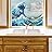 wall26 Window Film for Privacy The Great Wave Off Kanagawa by Hokusai Large Decorative Glass Sticker for Office Home Meeting Room Bathroom Self Adhesive Anti UV Removable Flims - 28x36 inches