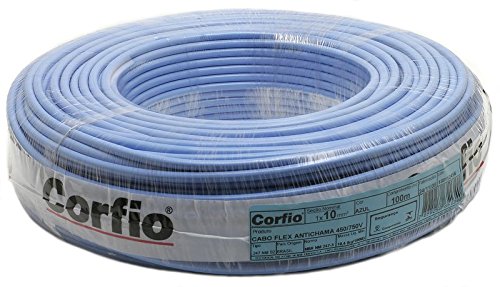 Cabo Flexível 10,0 mm Azul Corfio com 100 m
