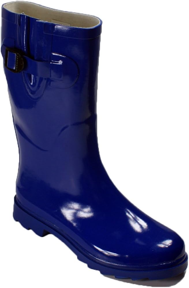 flat blue boots