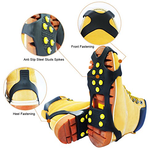 image for RENHAIGY Crampons Traction Ice Axe Snow Cleats Grips with Anti Slip St