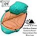 Hyke & Byke Eolus 0°F Cold Weather Mummy Hiking & Backpacking Sleeping Bag - Goose Down 800 FP 4 Season Sleeping Bags for Adults - Ultralight with Compression Stuff Sack (Mint/Tangerine, Regular)