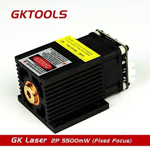 GKTOOLS, 445nm 5500mw Fixed Focus Laser Head Module DIY Cutting Marking Engraving Engraver Machine Stainless steel lettering PWM control
