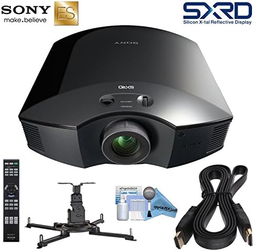 Sony VPL-HW40ES Full HD 3D SXRD Home Theater/Gaming Projector Bundle; Includes Ceiling Mount (+20º/-20º Tilt Capability) + HDMI Cable + eDigitalUSA Maintenance Kit