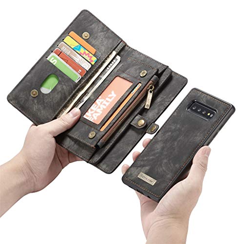 MatureGirl for Samsung S10e Case Magnetic Adsorption Metal Bumper Glass Case Cover Fits Samsung Galaxy S10e 5.8 inch (Black)
