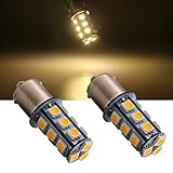 EverBright 10-Pack Extremely Bright Warm White 1156 BA15S 1141 1073 1095 1003 7506 18-SMD LED Car Replacement Interior RV Camper Rear Turn Signal,Back Up ,Brake Light Bulb DC 12V
