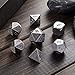 Ancient Silver Table Game Dice, 7PCS DND Metal Dice with Metal Box for Dungeons and Dragons, Shadowrun, Pathfinder, Savage World and Other Table Games