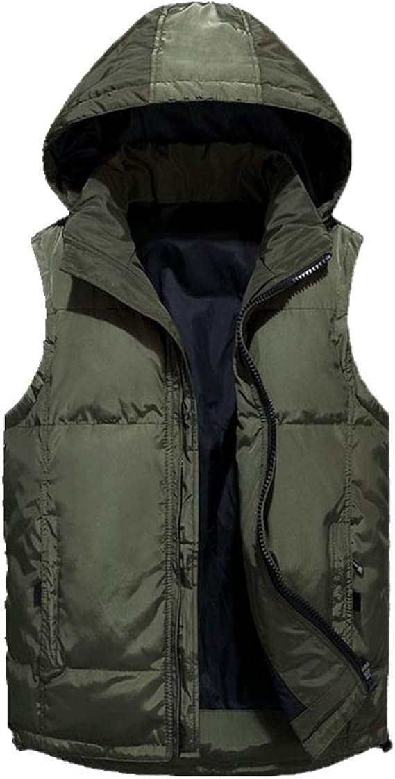New Men's Down Vest Green Amazon.co.uk Clothing