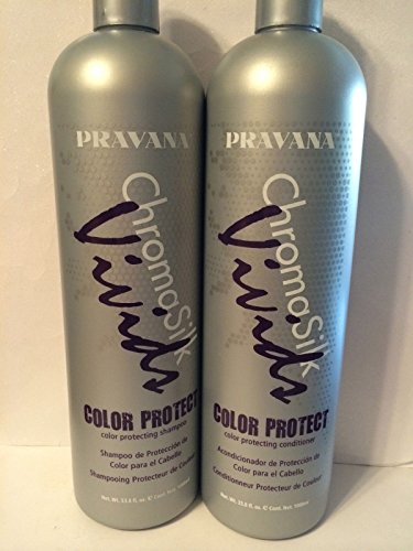 PRAVANA CHROMASILK VIVIDS COLOR PROTECTING SHAMPOO,CONDITIONER 33.8oz LITER DUO by Pravana