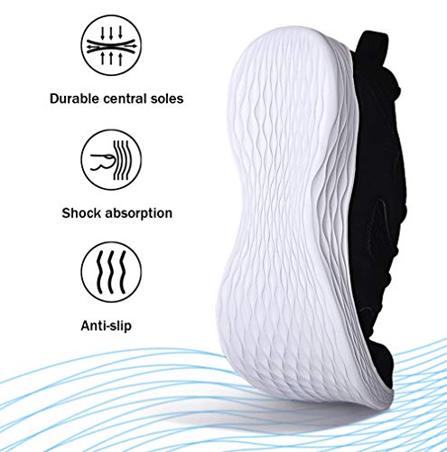 DierCosy Mens Running Shoes Tennis Shoes Mesh Breathable Lightweight Slip on Gym Walking SneakersBlack 9