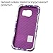 Asmyna Cell Phone Case for Samsung Galaxy S7 Edge - Purple Hibiscus Flower Romance/Electric Purple
