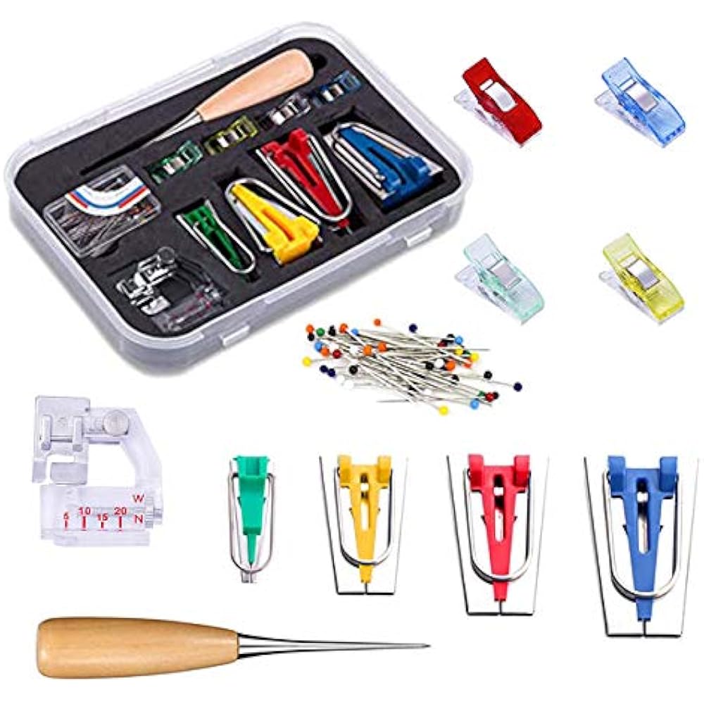 Download Slynnar Fabric Bias Tape Maker Kit - DIY Tool Set With Sewing Awl, Bead Needles, | eBay