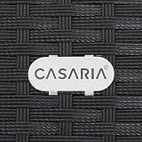CASARIA 400L Poly-Rattan Storage Box Garden Chest Wheels Handles Gas Lift Black view 8